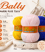 Bally Double Knit yarn for crochet and knitting in pink, yellow, and blue colours, 100% acrylic 3-ply yarn, 70–80 grams each.