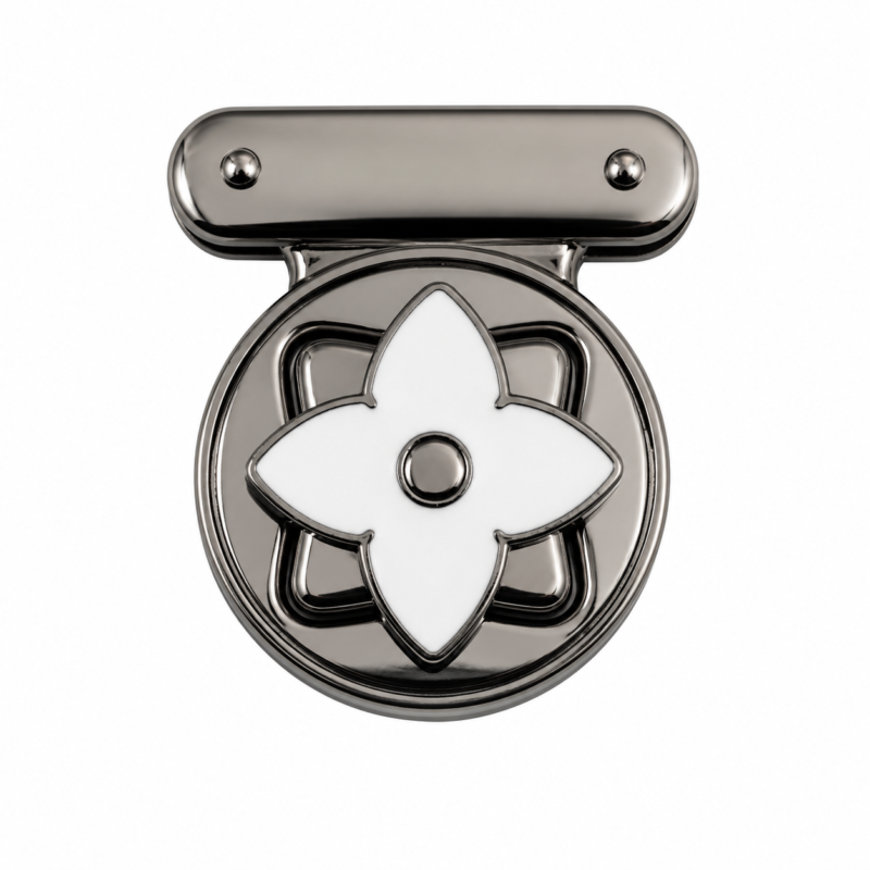Floral Round Lock – Black