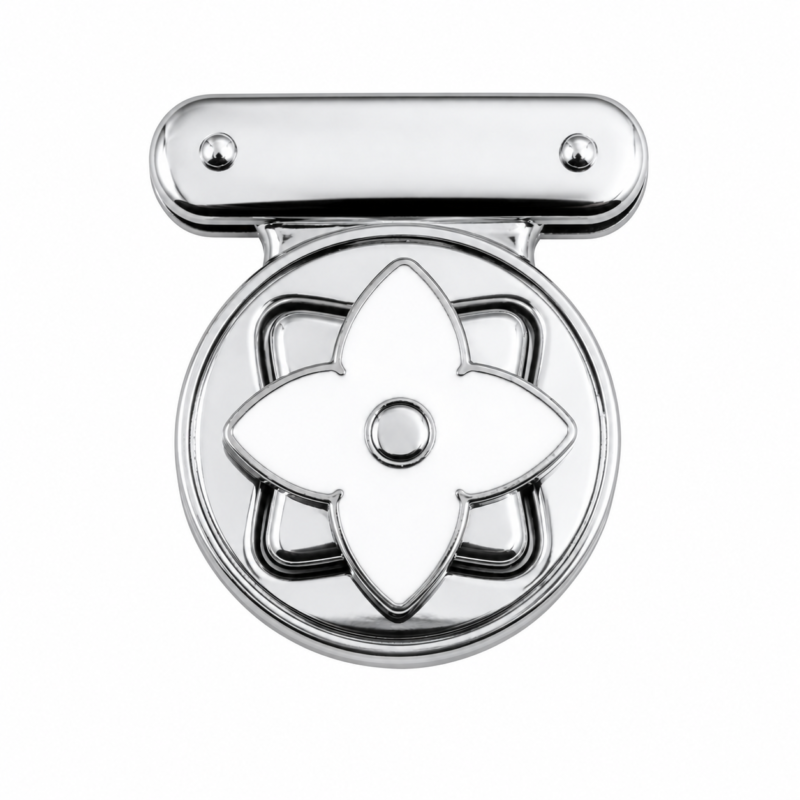Floral Round Lock – Silver