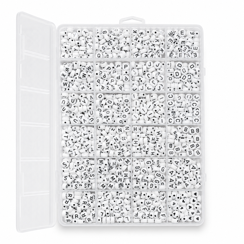 White Alphabet Bead Kit