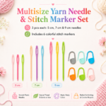 Needles & Stitch Markers Set 15 Pcs with 5cm, 7cm and 9cm yarn needles