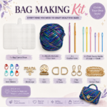 Crochet Bag Craft Kit Black Multi