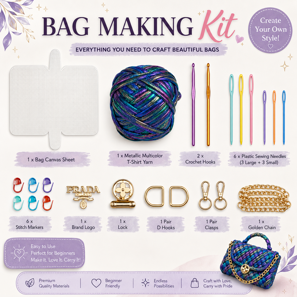 Crochet Bag Craft Kit