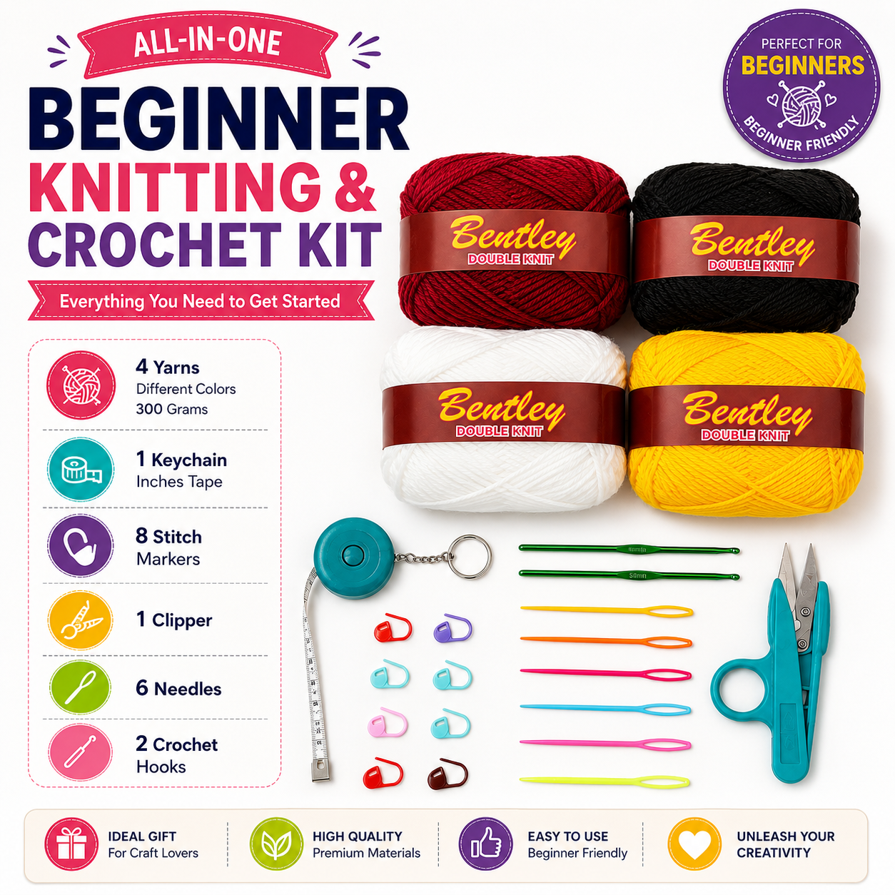 22 Pcs Beginner Knit