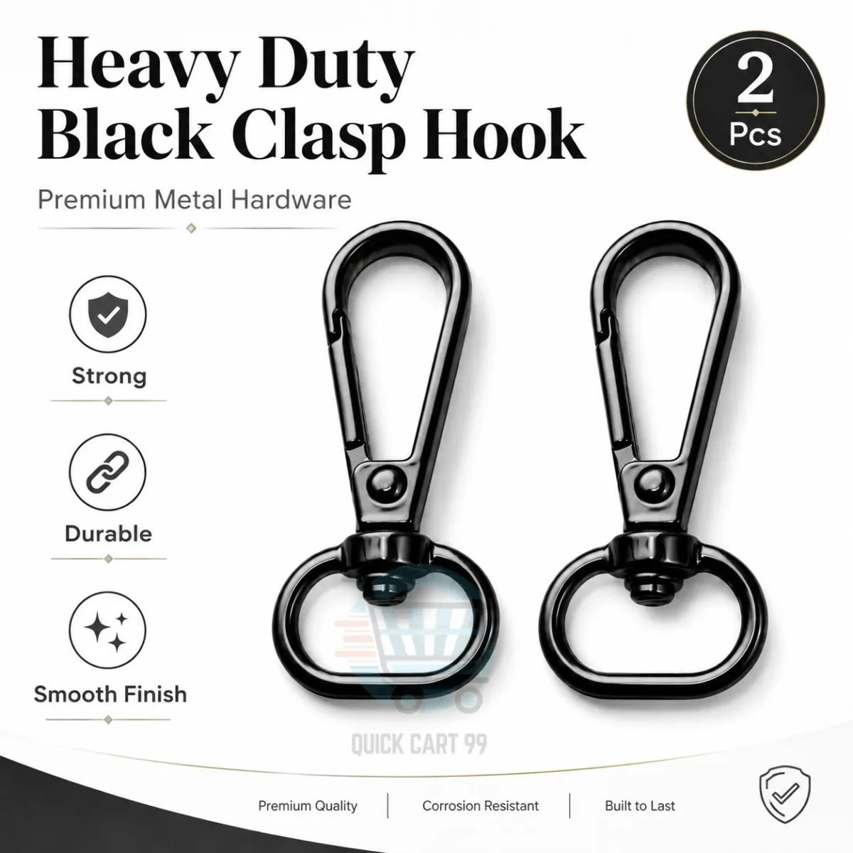 Clasp hooks for bags and purses in multiple metal styles and colours