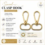 Clasp hooks for bags and purses in multiple metal styles and colours