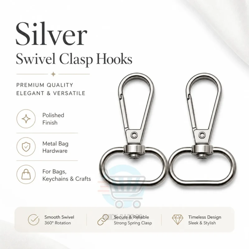 Clasp hooks for bags and purses in multiple metal styles and colours