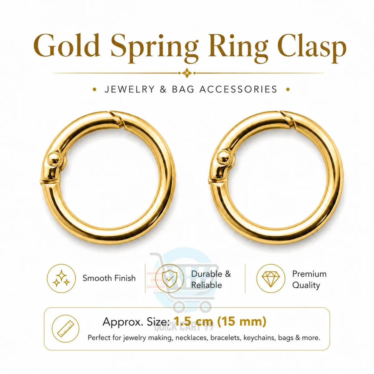 Clasp hooks for bags and purses in multiple metal styles and colours