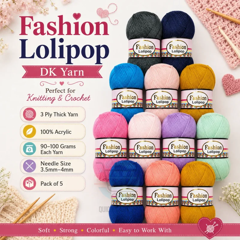 Fashion Lolipop DK Yarn – 3 Ply 100% Acrylic Yarn