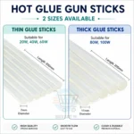 Glue Gun Sticks 7mm and 11mm, 200mm length, pack of 12