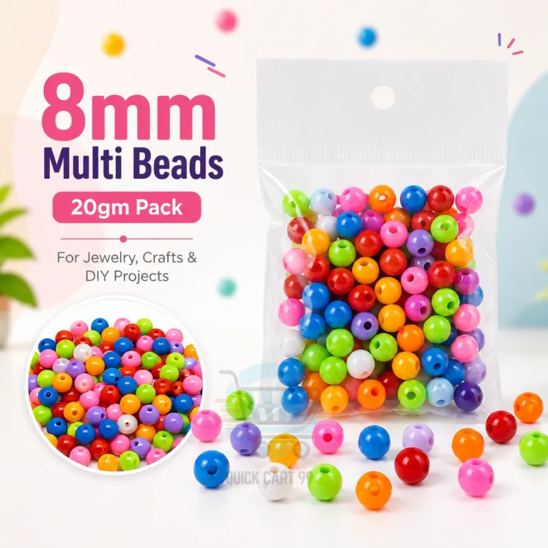 8mm Multi-Color Beads for Jewelry Making – 20g Pack