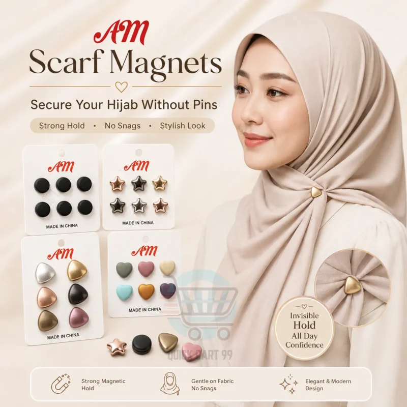Strong Magnetic Clips for Hijab with stylish pin-free scarf hold