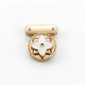 Floral Round Lock – Golden