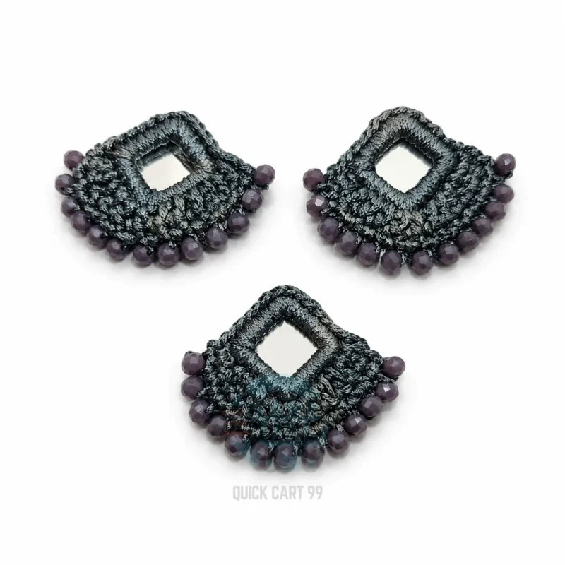 Crochet Mirror Applique for Dresses in Five Color Variants