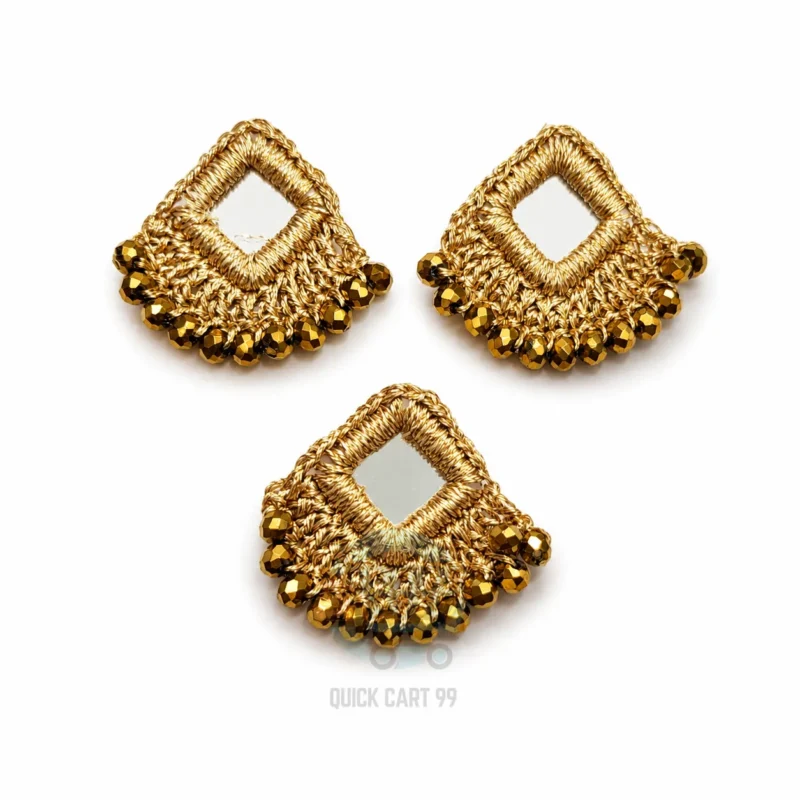 Crochet Mirror Applique for Dresses in Five Color Variants