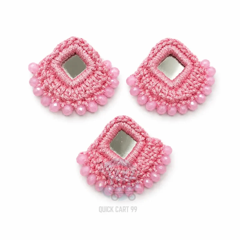 Crochet Mirror Applique for Dresses in Five Color Variants