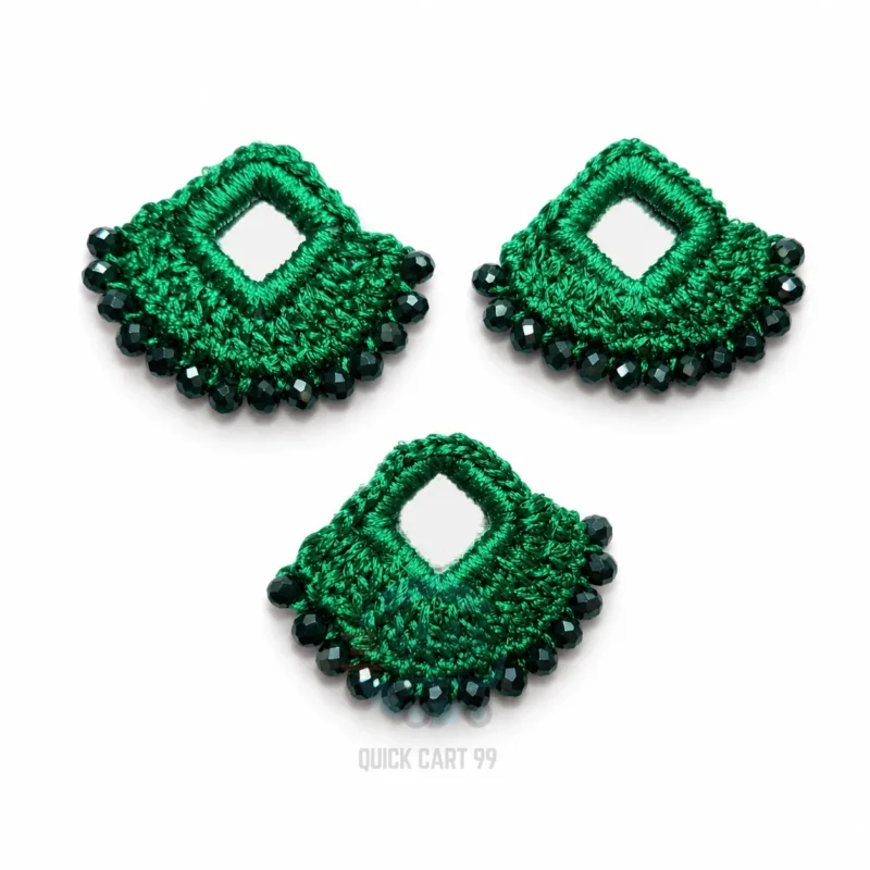 Crochet Mirror Applique for Dresses in Five Color Variants