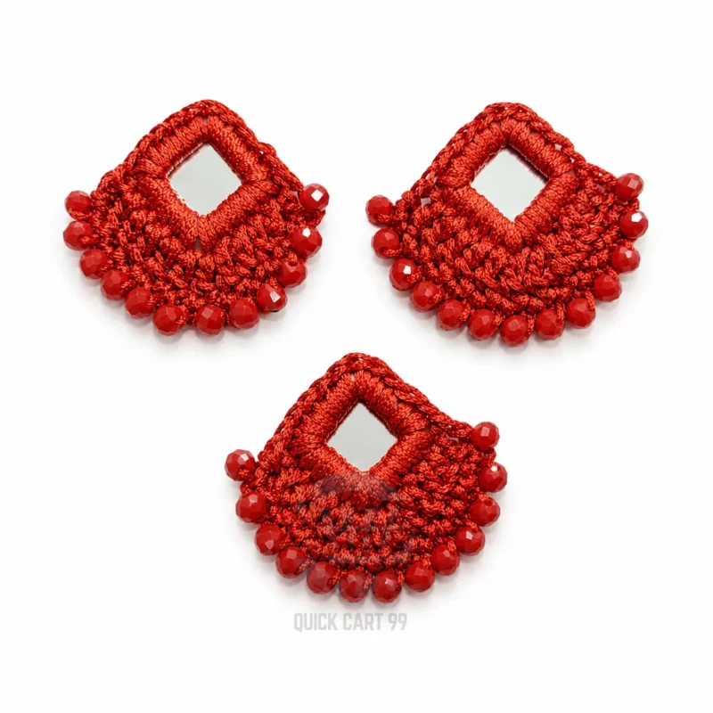 Crochet Mirror Applique for Dresses in Five Color Variants