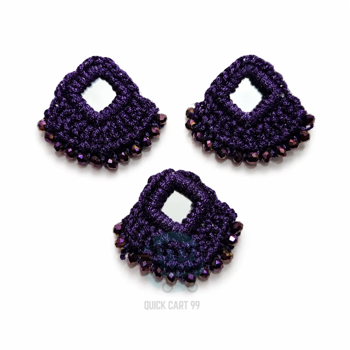 Crochet Mirror Applique for Dresses in Five Color Variants