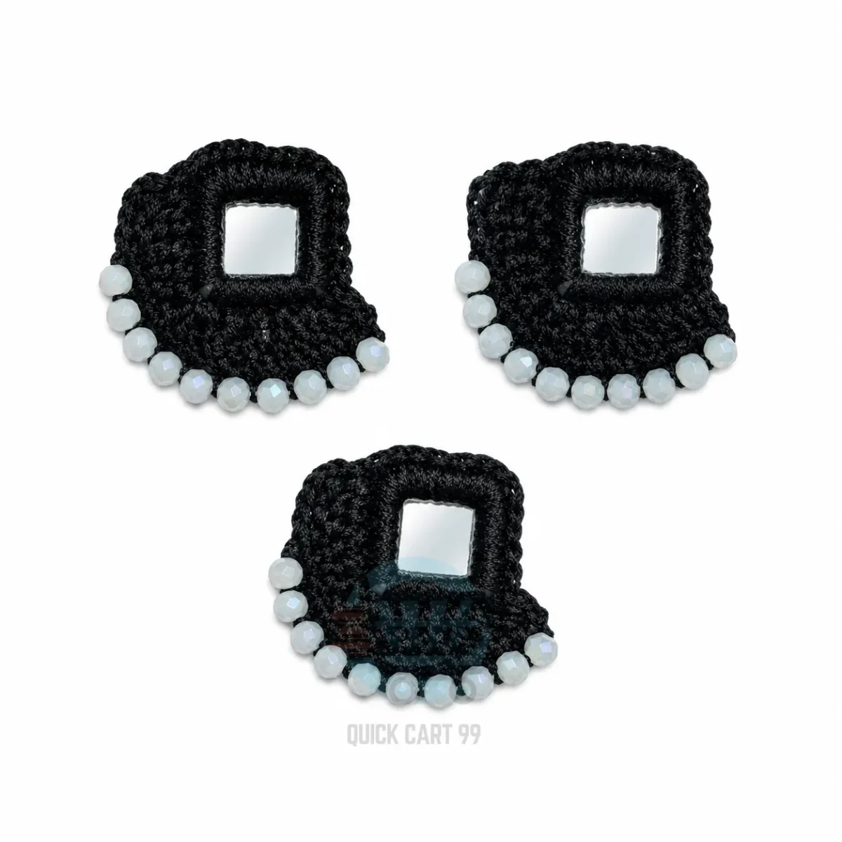 Crochet Mirror Applique for Dresses in Five Color Variants