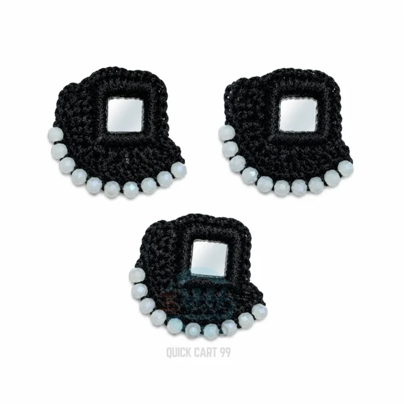 Crochet Mirror Applique for Dresses in Five Color Variants