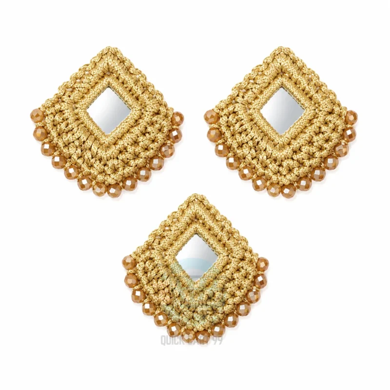 Crochet Mirror Applique for Dresses in Five Color Variants
