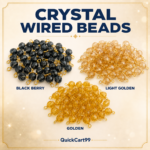 4mm Golden Crystal Hanging Beads for Jewellery Making