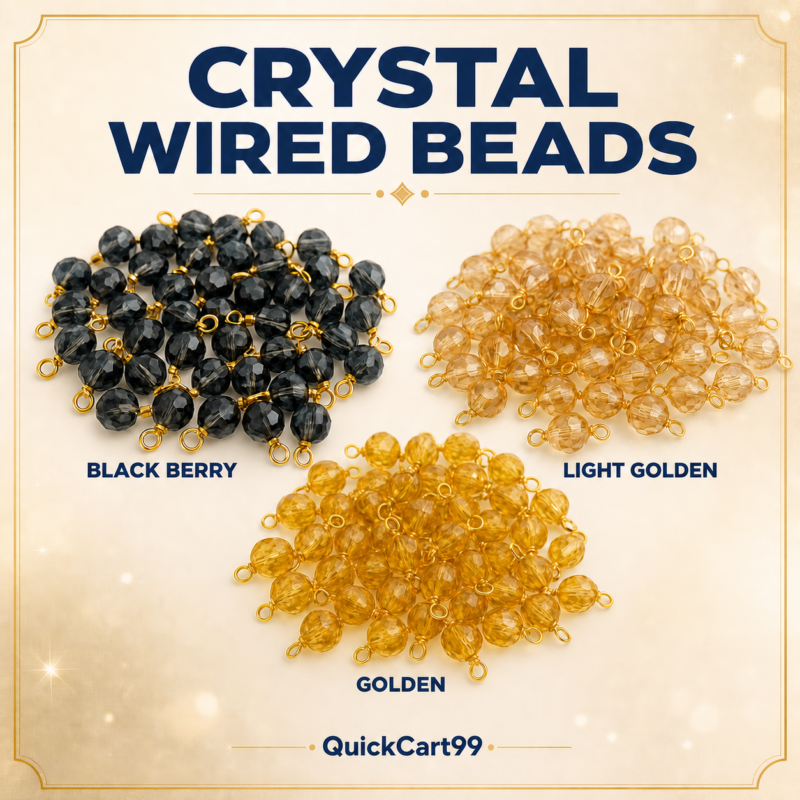 4mm Golden Crystal Hanging Beads for Jewellery Making