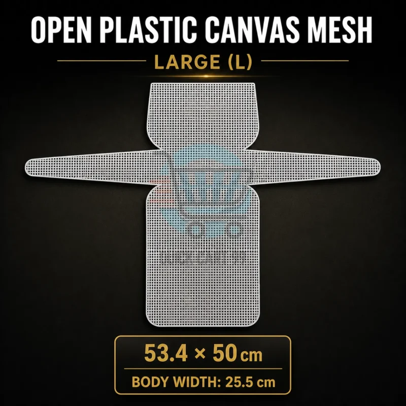 Foldable Plastic Canvas Mesh Sheet for Bag Making in Three Sizes