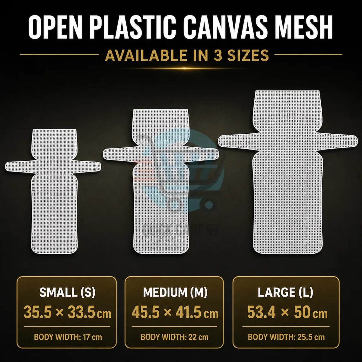 Foldable Plastic Canvas Mesh Sheet for Bag Making in Three Sizes
