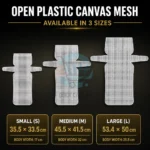 Foldable Plastic Canvas Mesh Sheet for Bag Making in Three Sizes