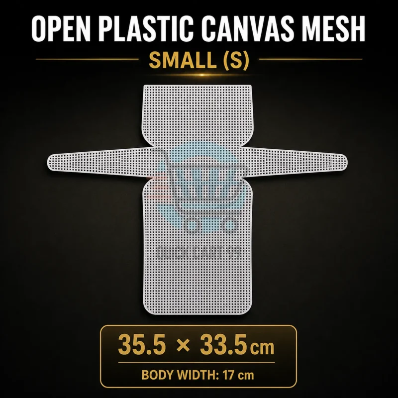 Foldable Plastic Canvas Mesh Sheet for Bag Making in Three Sizes