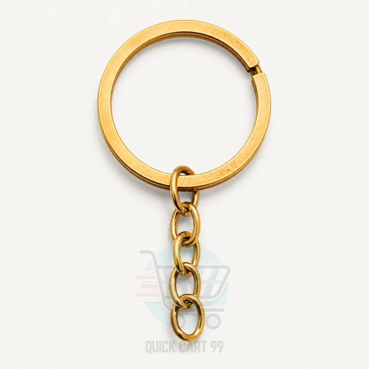 Gold and silver metal keychains in butterfly, ring, chain and clasp designs at Quick Cart 99.