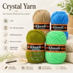 Khaadi Crystal Wool Yarn 3 Ply Acrylic Crochet Yarn in Multiple Colours