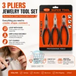 Jewelry Making Pliers with round nose, chain nose, long nose, side cutter, and half-round variants