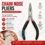 Jewelry Making Pliers with round nose, chain nose, long nose, side cutter, and half-round variants