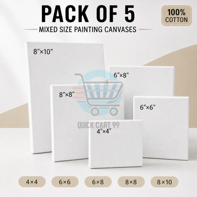 Mixed Size Painting Canvases pack of 5