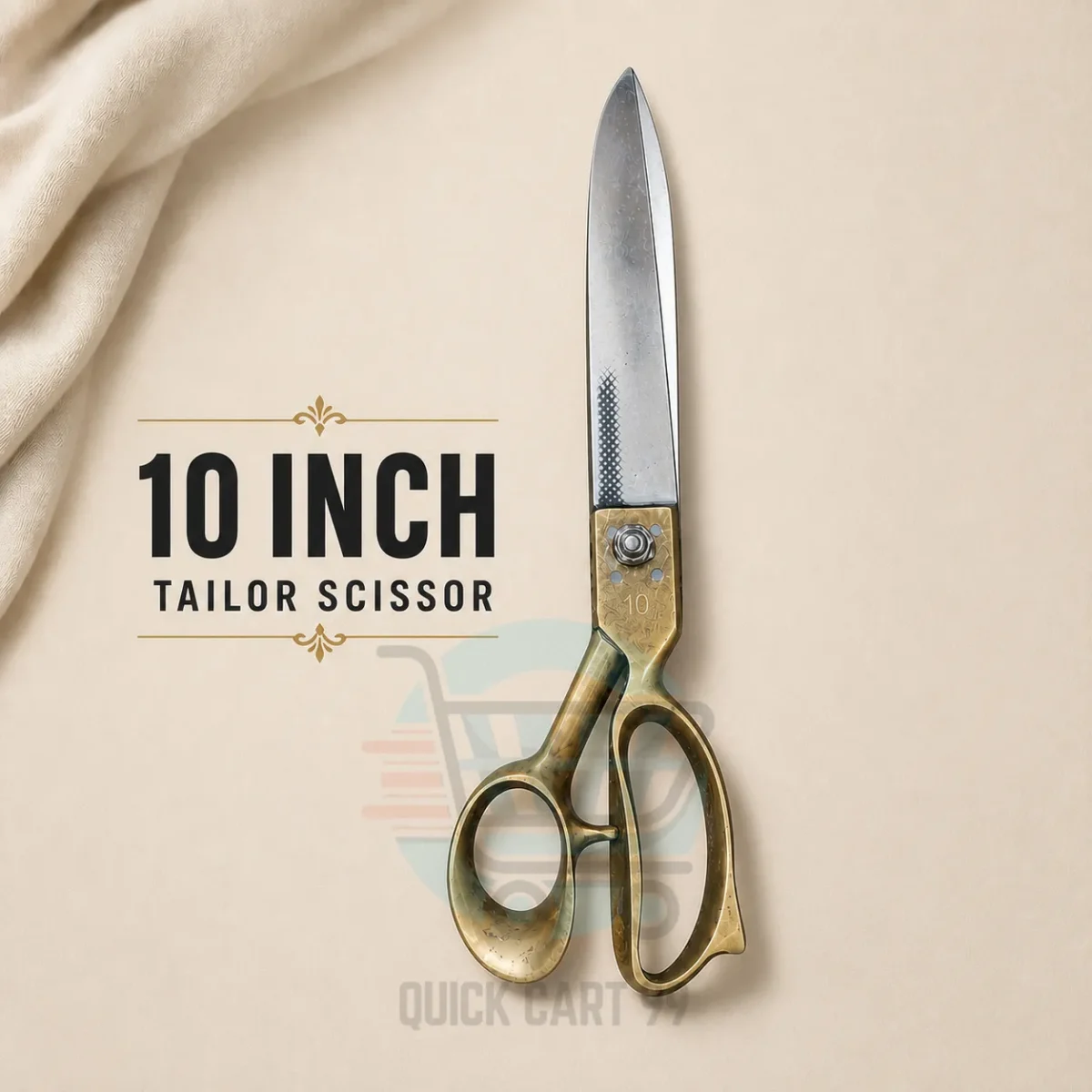 Ryti brass tailor scissors available in 9, 10, 11, and 12-inch sizes