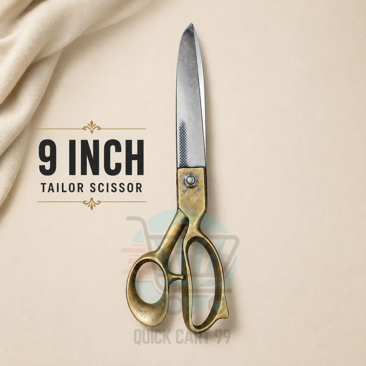 Ryti brass tailor scissors available in 9, 10, 11, and 12-inch sizes