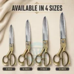 Ryti brass tailor scissors available in 9, 10, 11, and 12-inch sizes