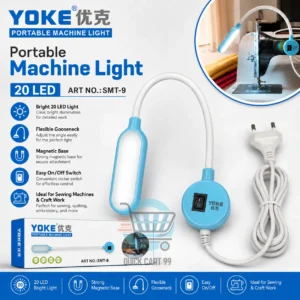 20 LED Flexible Magnetic Sewing Machine Light with adjustable gooseneck for bright and focused stitching illumination.