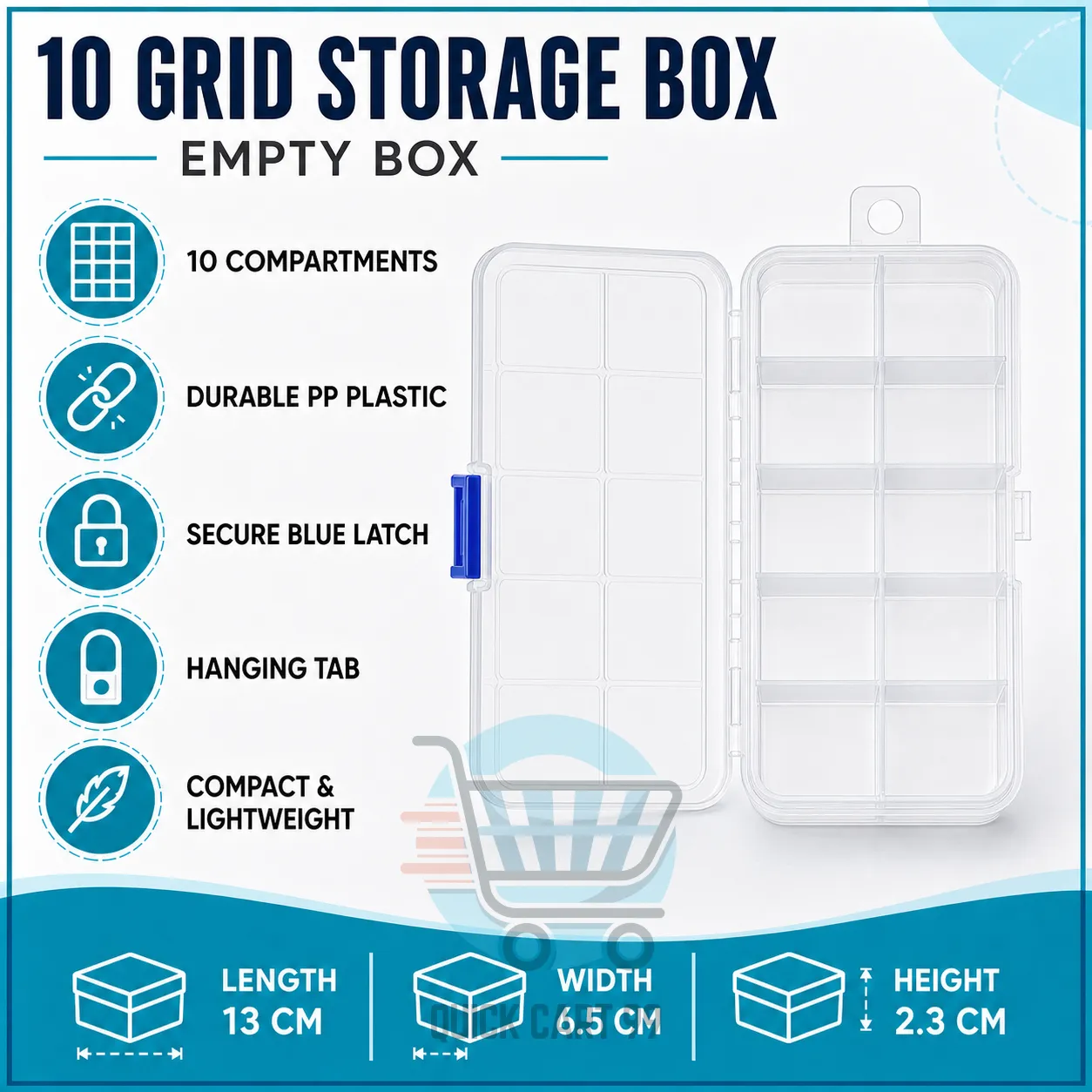 Storage Organizers Codex Image 19 Aug 2026, 09_59_23_{Num} 10-Grid Clear Plastic Organizer Box