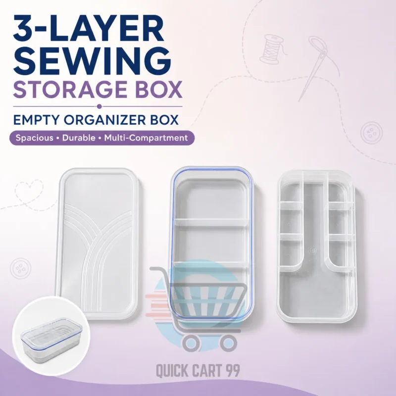 54-Piece Complete Sewing Kit with 3-Layer Multi-Compartment Storage Box