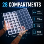 28-Compartment Clear Plastic Organizer Storage Box
