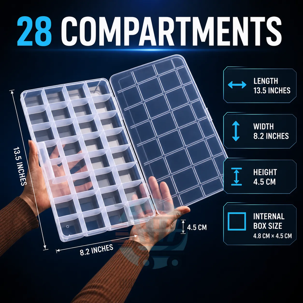 Storage Organizers Codex Image 20 Aug 2026, 08_58_11_{Num} 28-Compartment Clear Plastic Organizer Storage Box