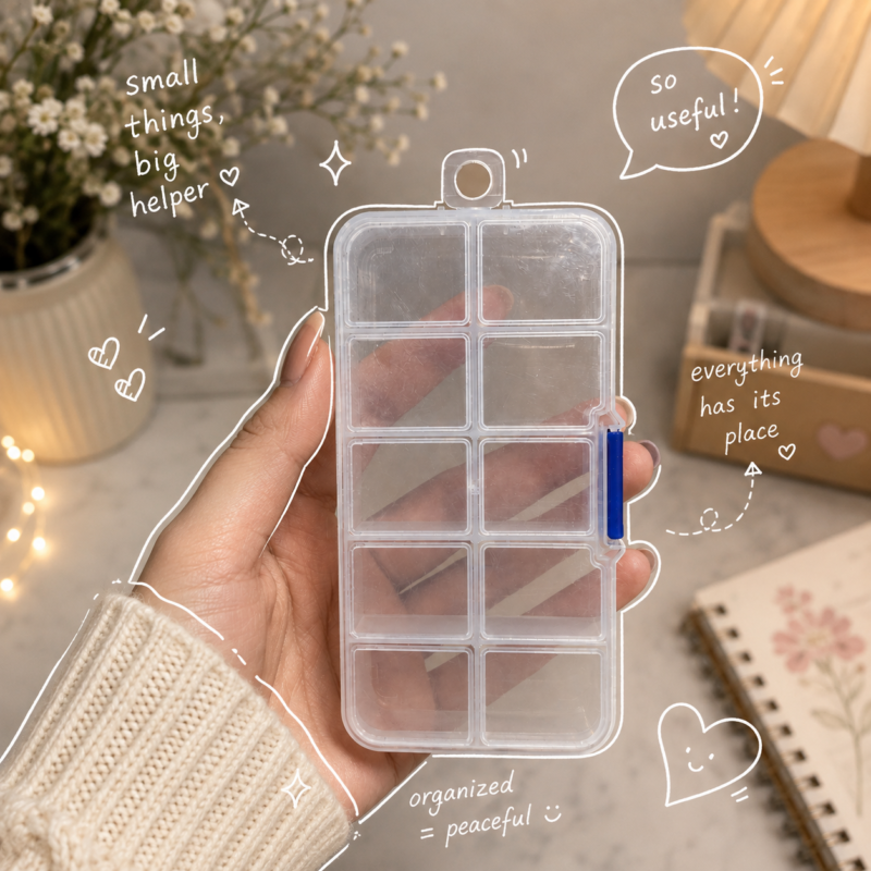 10-Grid Clear Plastic Organizer Box