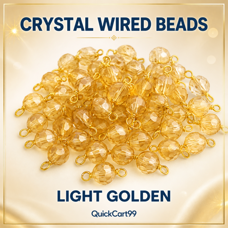 4mm Golden Crystal Hanging Beads for Jewellery Making