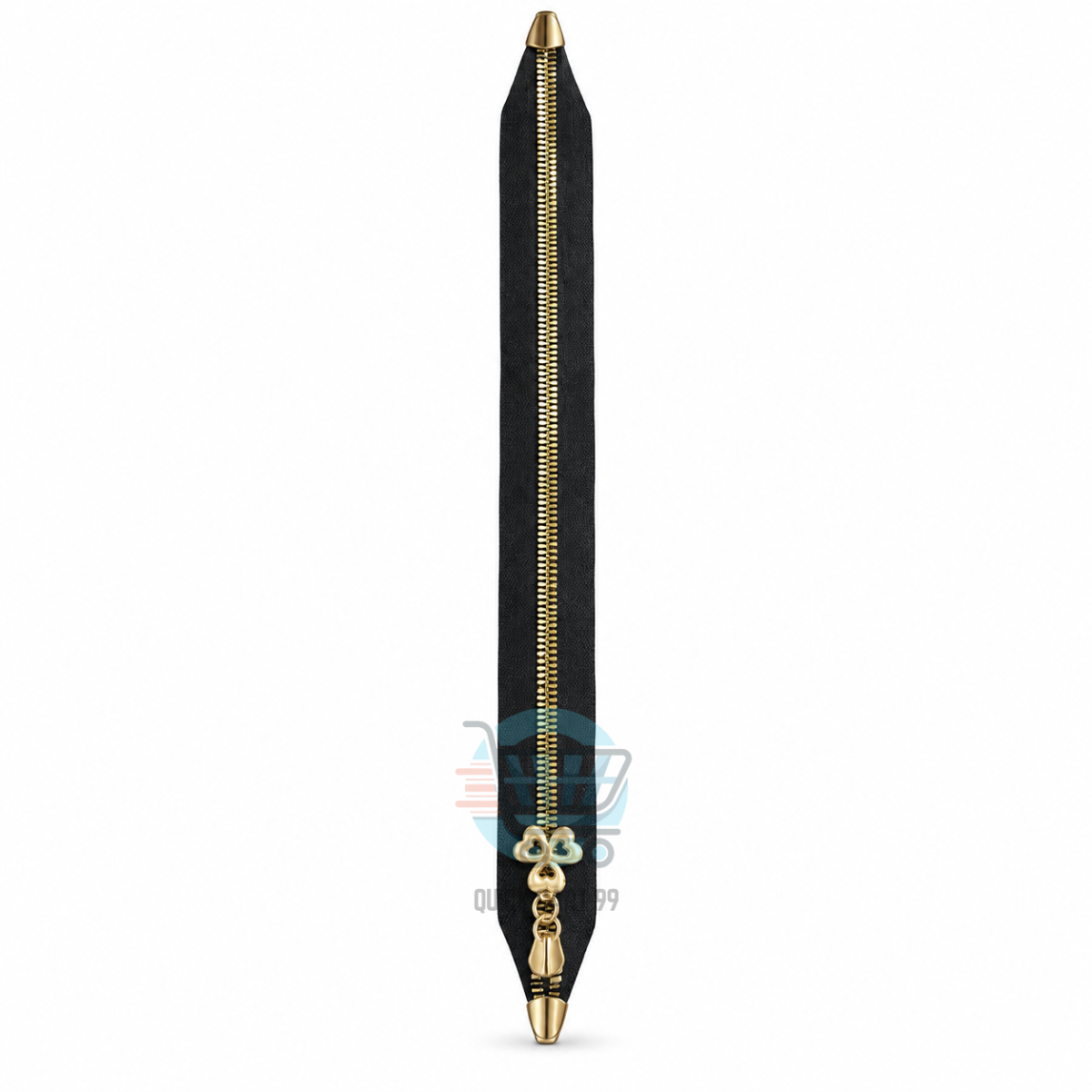 15 Inch Fancy Bag Zip with black tape and golden puller