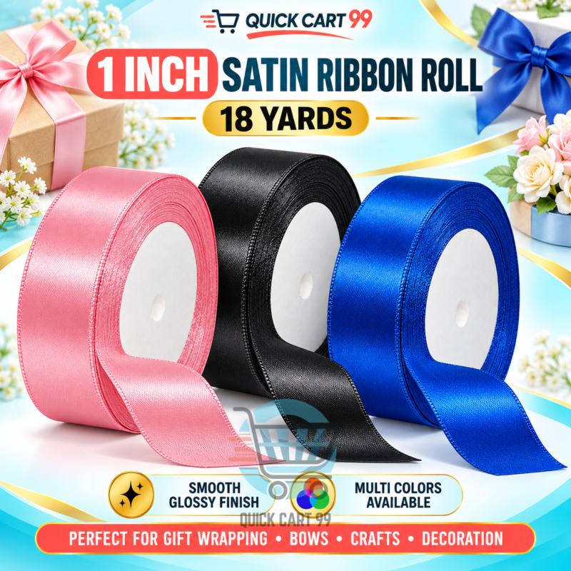 1 inch satin ribbon roll for gift wrapping and crafts