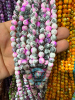 8mm Marble Crackle Beads – Assorted Colors for Jewelry